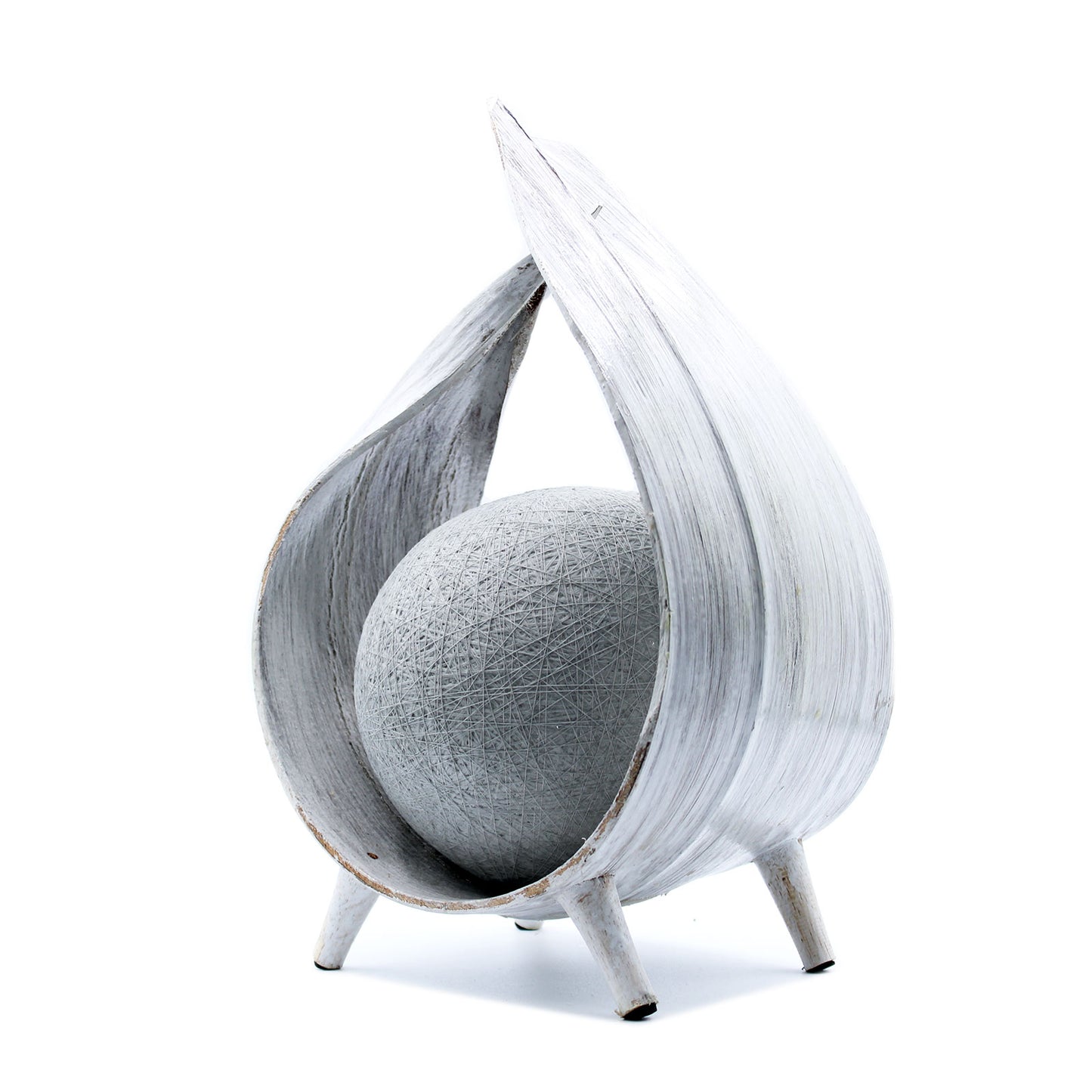 Coconut Lamp with a Whitewash Wrapover