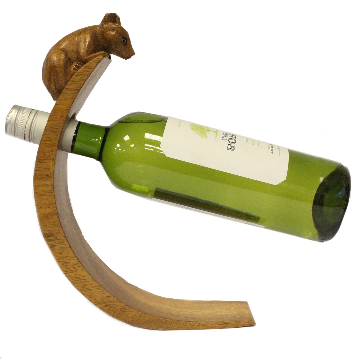 Suar Wood Wine Holders - Mouse Feature