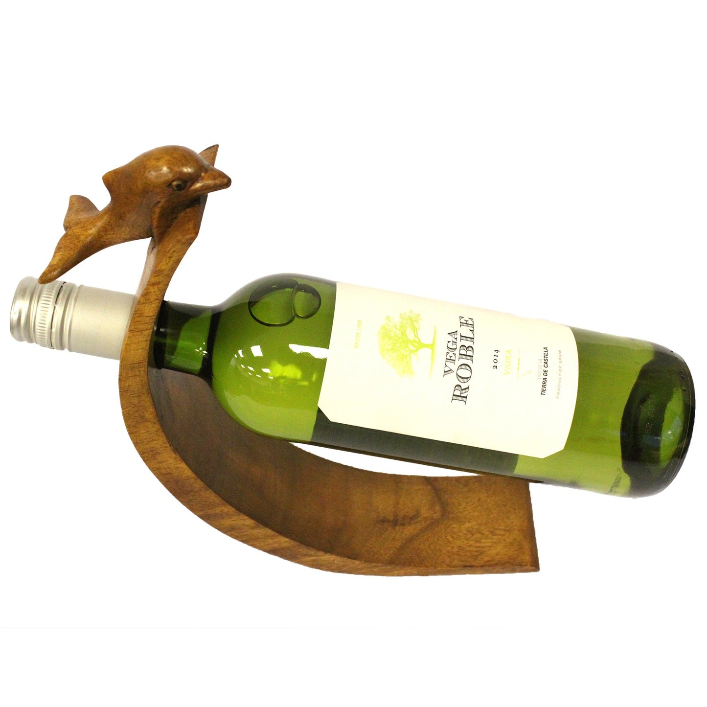 Suar Wood Wine Holders - Dolphin Feature