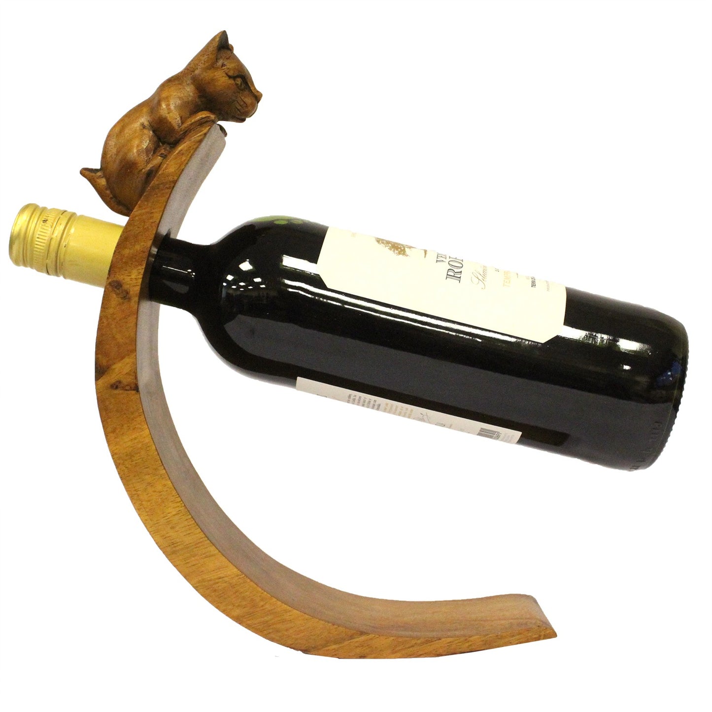 Suar Wood Wine Holders - Cat Feature