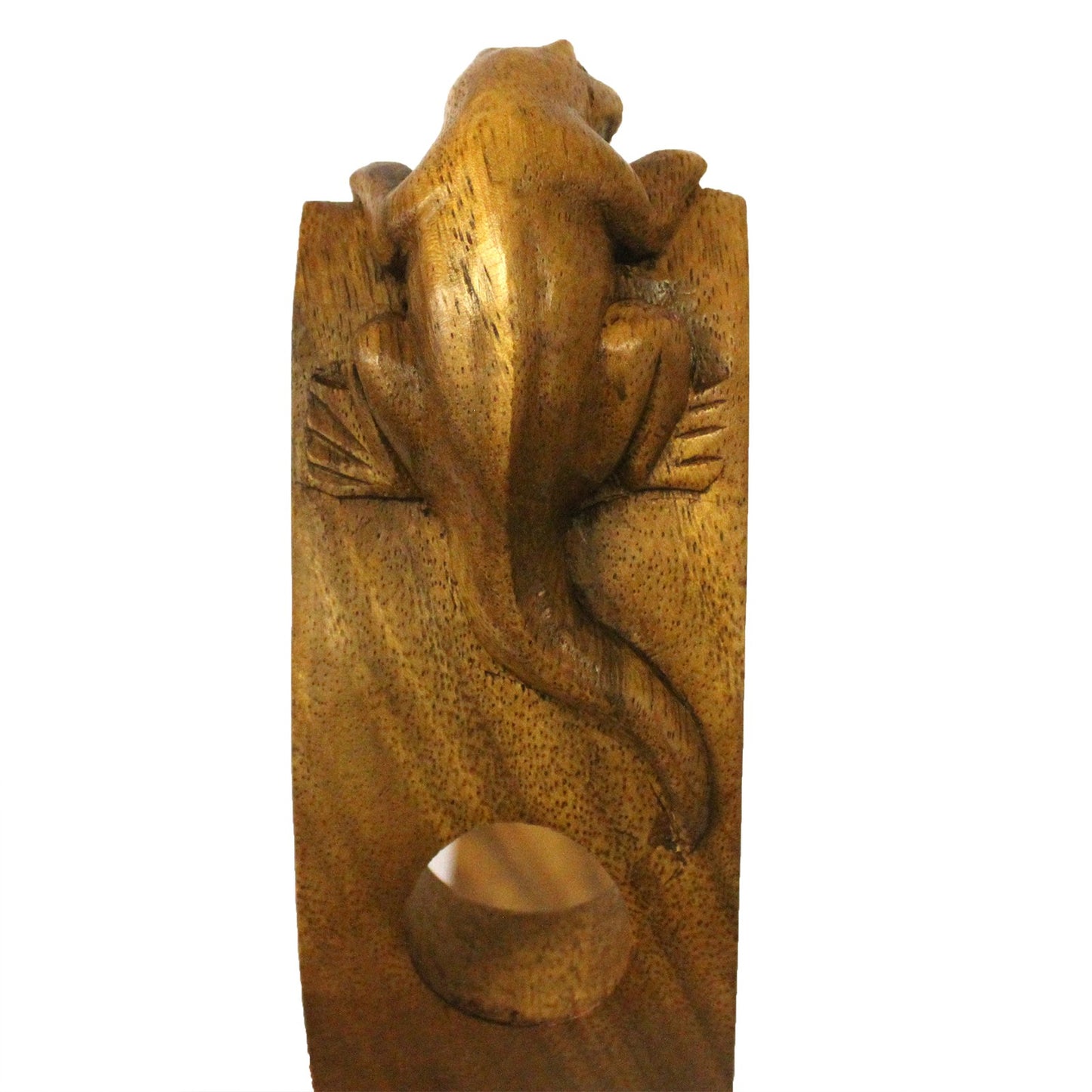 Suar Wood Wine Holder - Gecko Feature