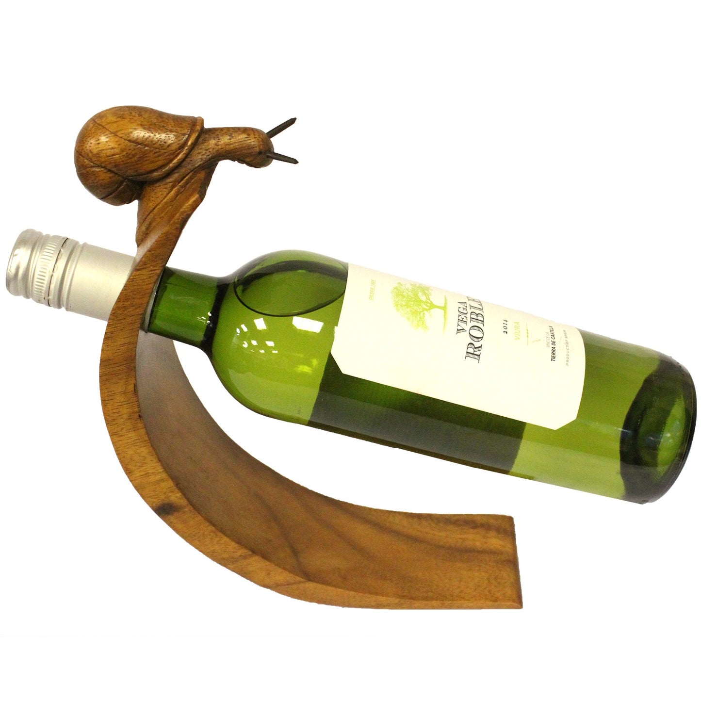Suar Wood Wine Holders - Snail Feature