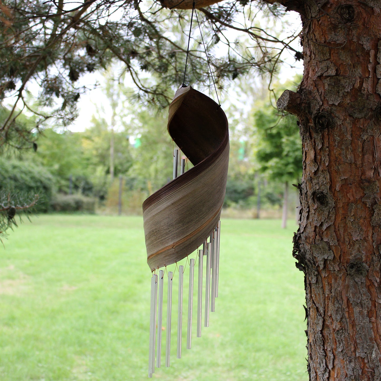 Coconut Leaf Wind Chimes in Natural