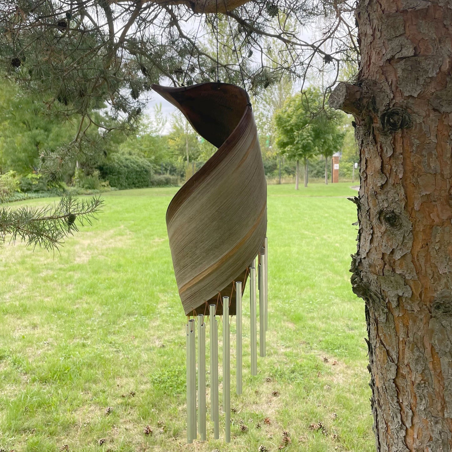 Coconut Leaf Wind Chimes in Natural