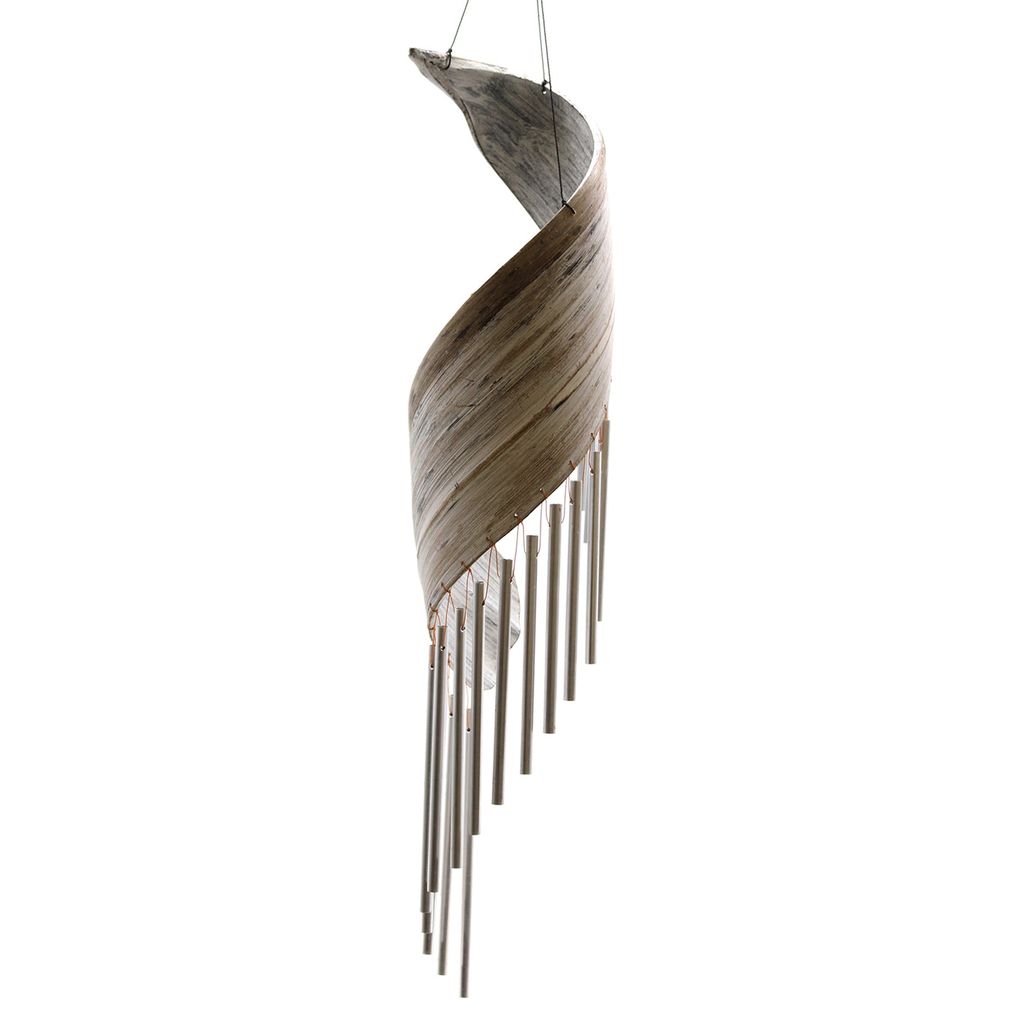 Coconut Leaf Wind Chimes in Whitewash