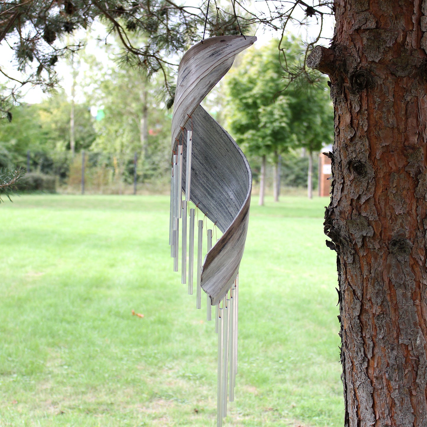 Coconut Leaf Wind Chimes in Whitewash