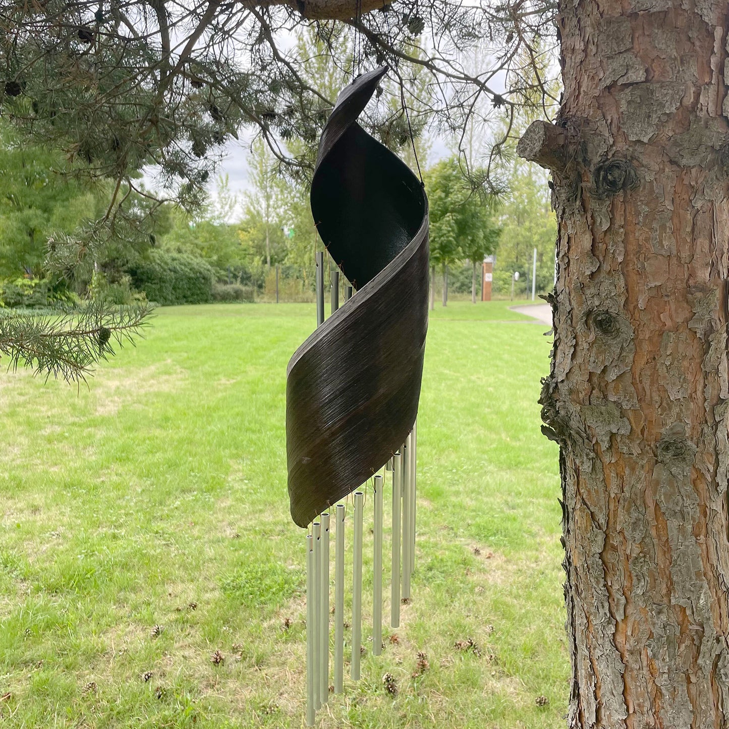 Coconut Leaf Wind Chimes in Chocolate
