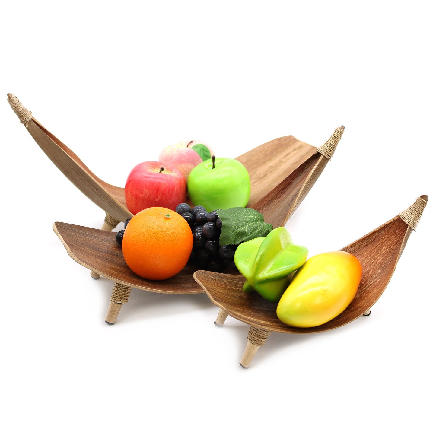 Coconut Leaf Fruit Bowl Set in Natural