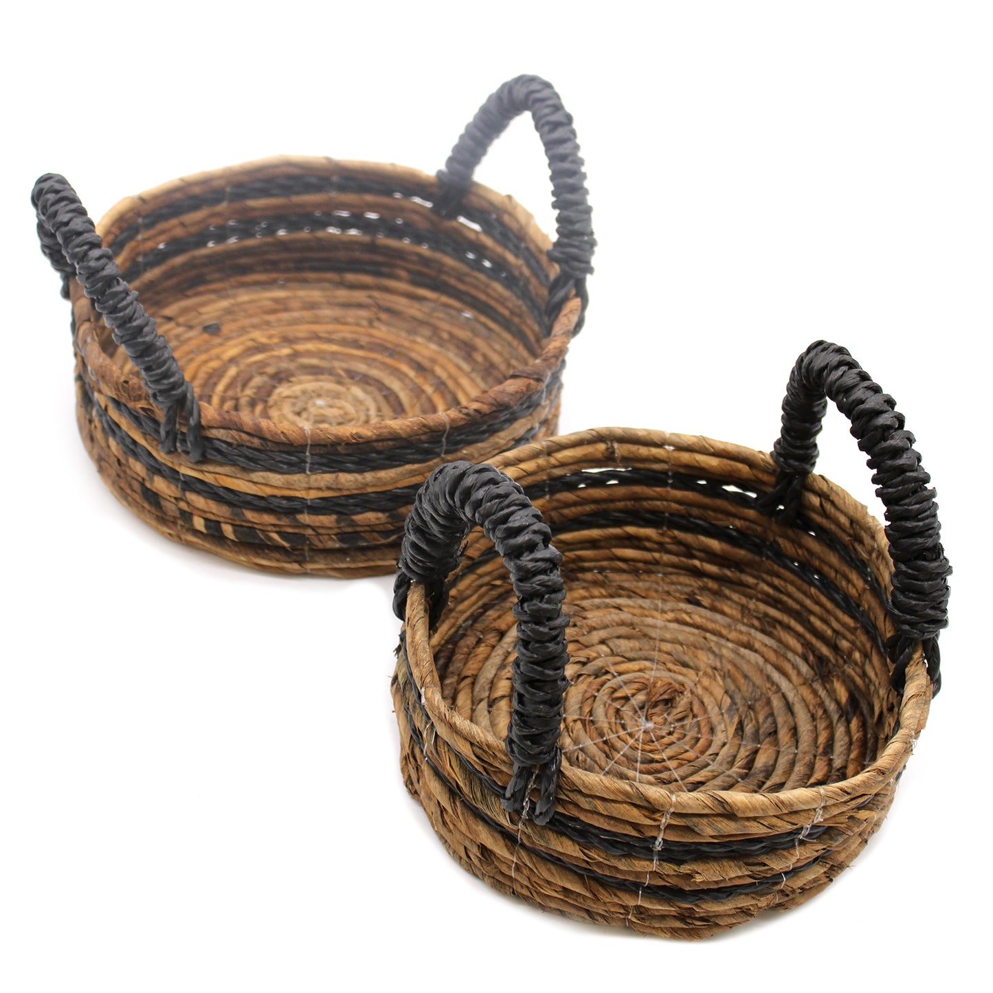 Banana Leaf & Hitam Raffia Basket - Set of 2