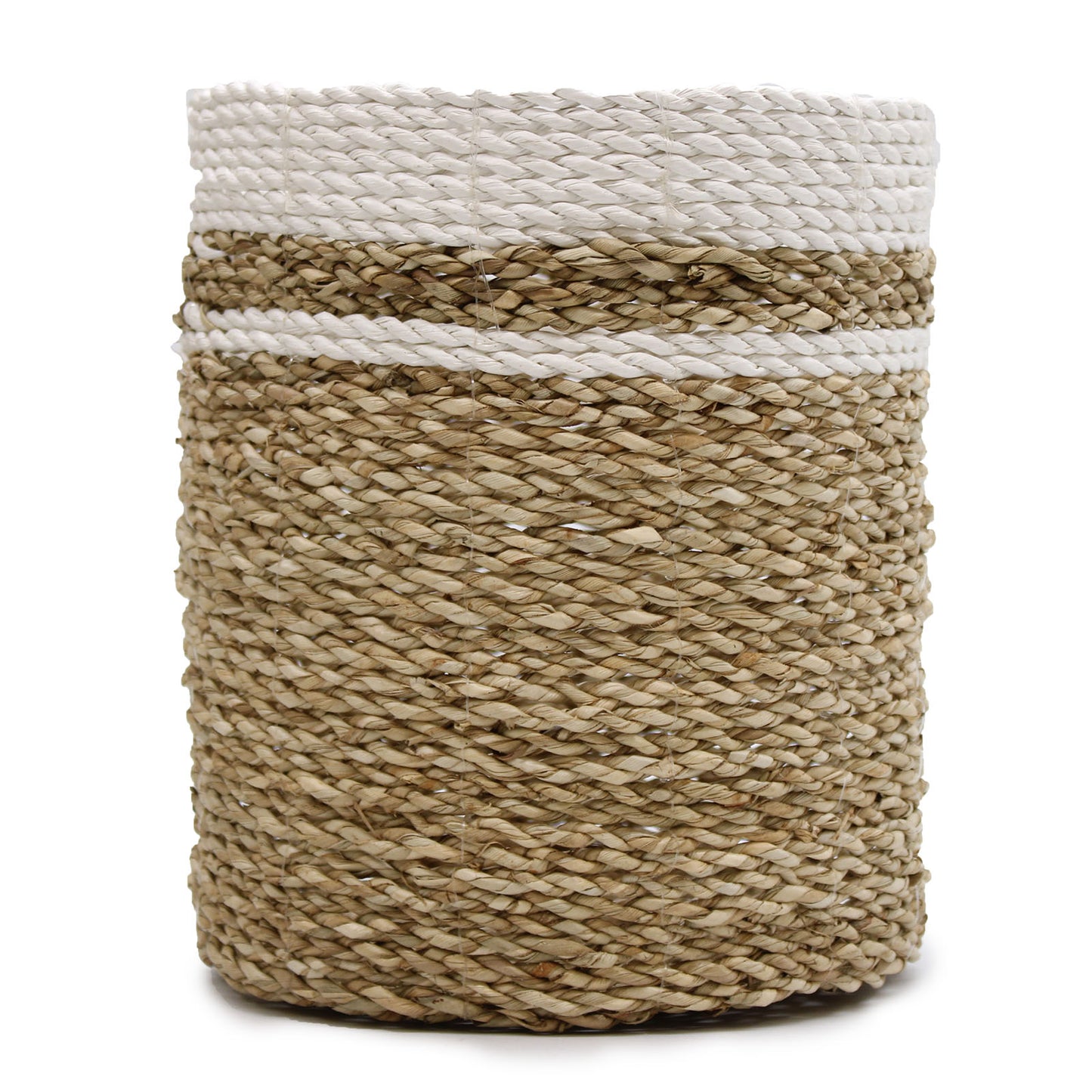 Seagrass Vase & Bin Set in Natural and White blend
