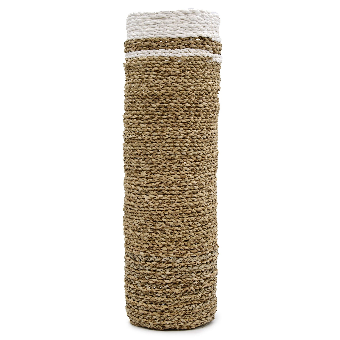 Seagrass Vase & Bin Set in Natural and White blend
