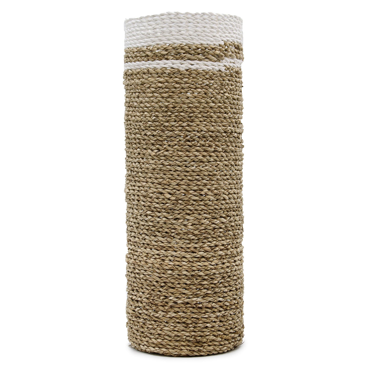 Seagrass Vase & Bin Set in Natural and White blend