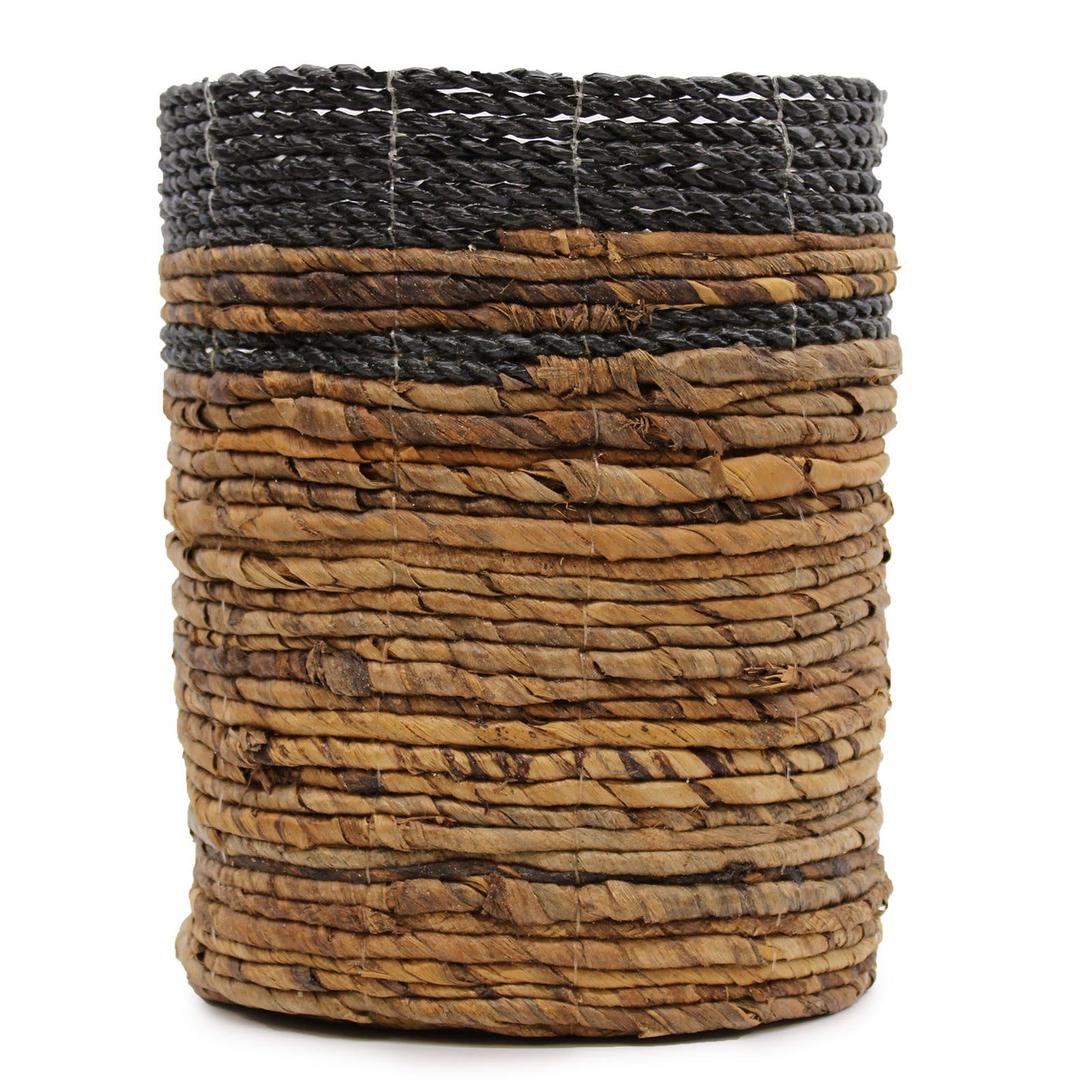 Banana Leaf Vase & Bin Set in Natural with a Dark Blend