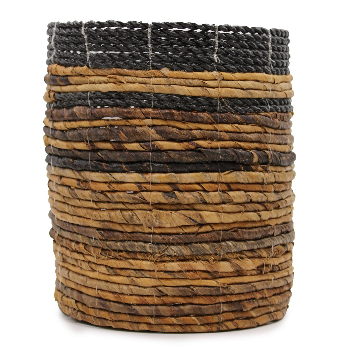 Banana Leaf Vase & Bin Set in Natural with a Dark Blend