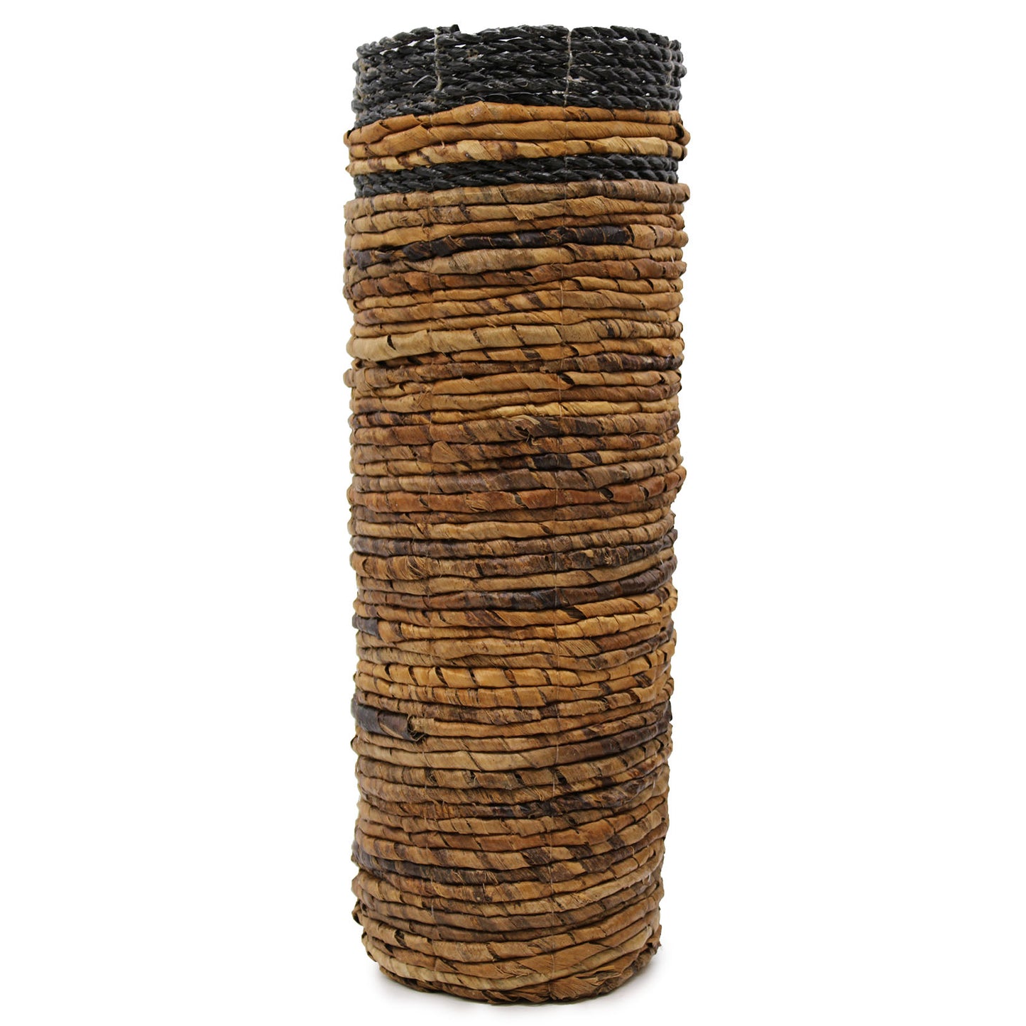 Banana Leaf Vase & Bin Set in Natural with a Dark Blend