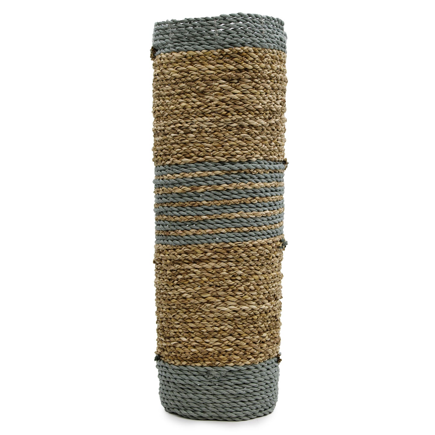 Seagrass Vase & Bin Set in Grey with a Natural