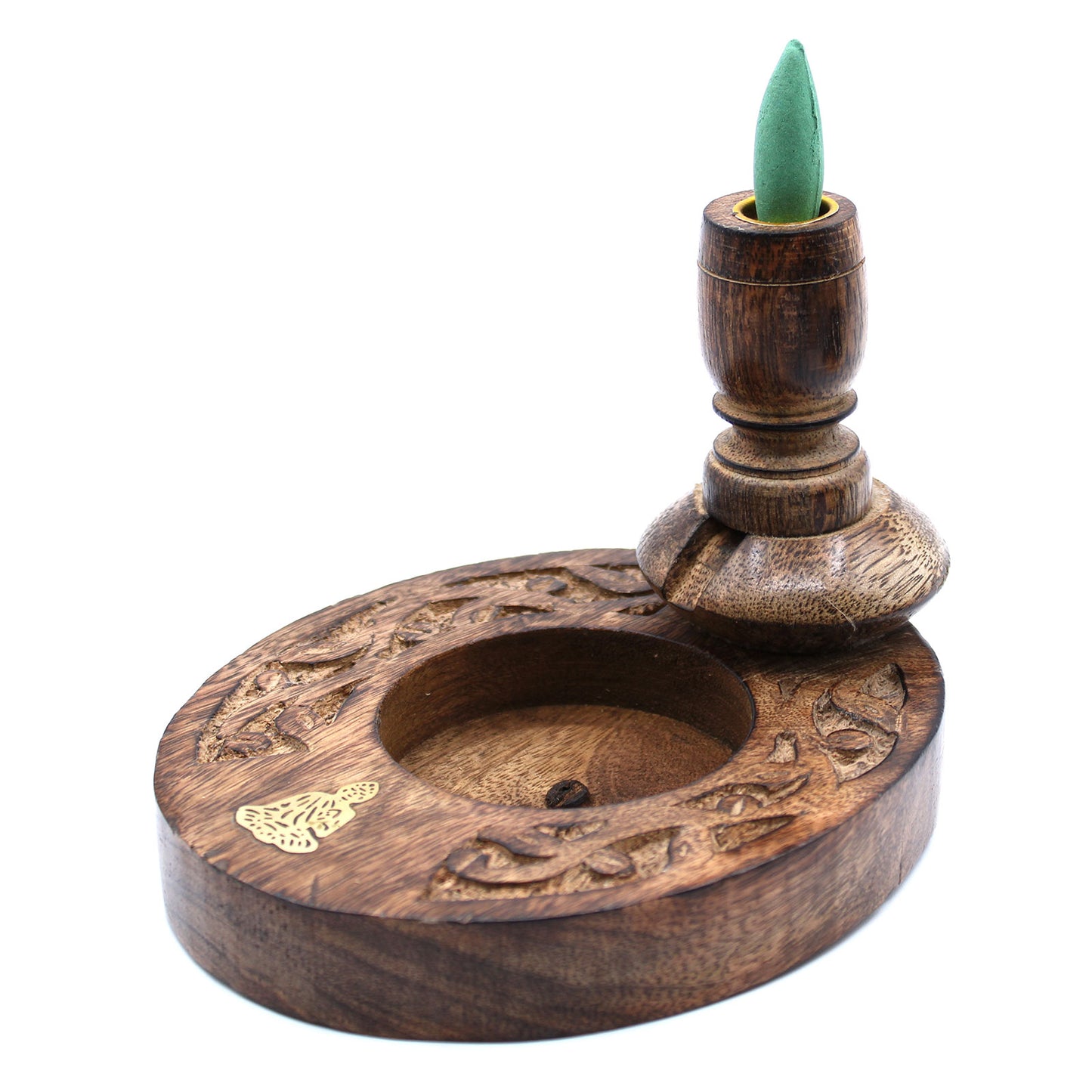 Mango Wood Small Buddha Backflow Burner