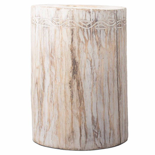 Albasia Individual Tribal Table in Whitewash | Stool | Plant Stand | Coffee Table | Side Table
