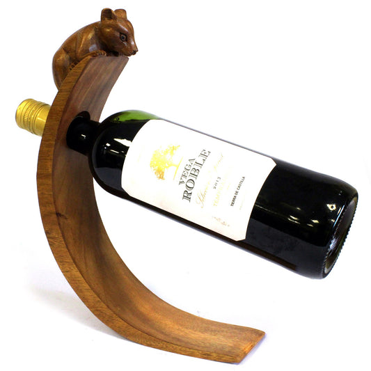 Suar Wood Wine Holders - Mouse Feature