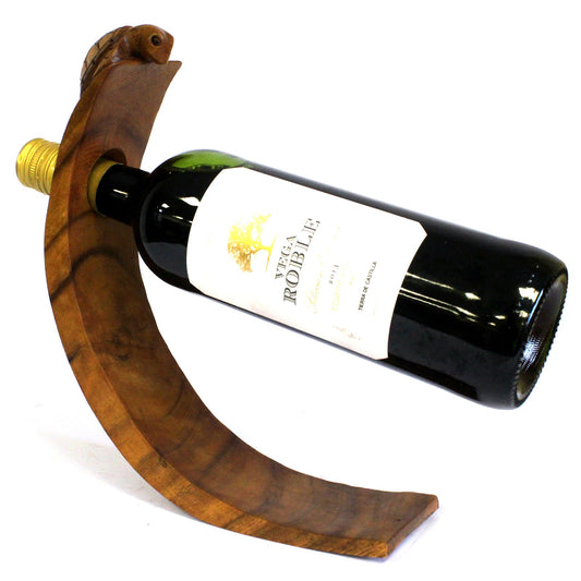 Suar Wood Wine Holders - Turtle Feature