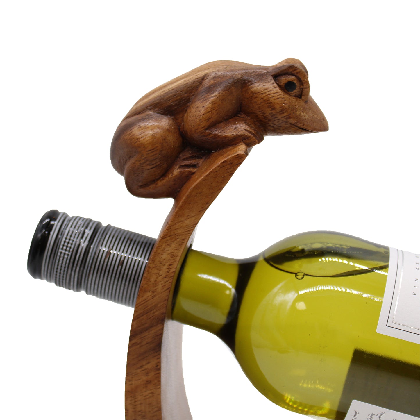 Suar Wood Wine Holders - Frog Feature