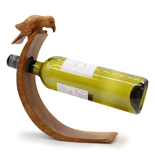 Suar Wood Wine Holders - Bird Feature