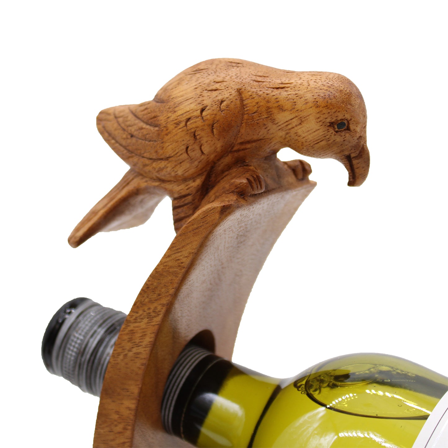 Suar Wood Wine Holders - Bird Feature