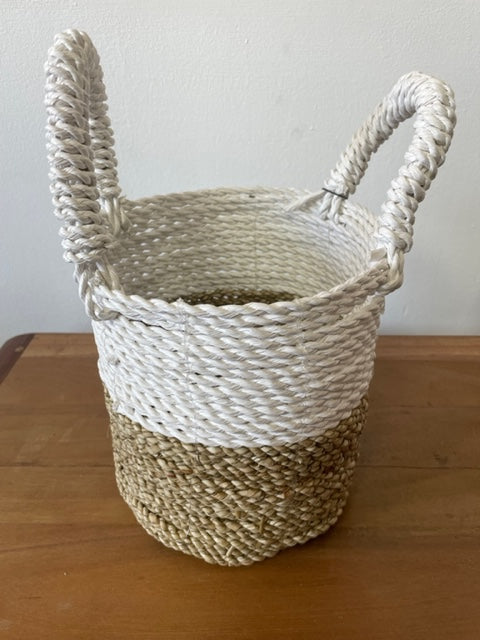 Seagrass Basket Set in Natural and White