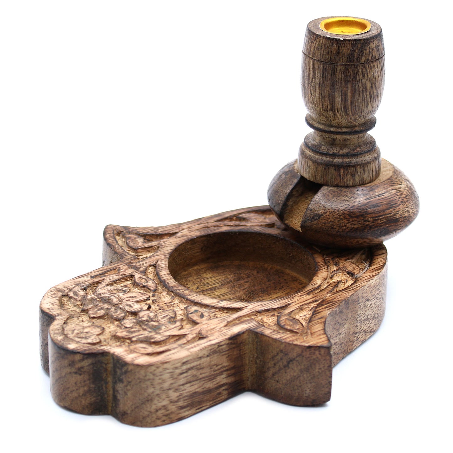 Mango Wood Small Hamsa Backflow Burner