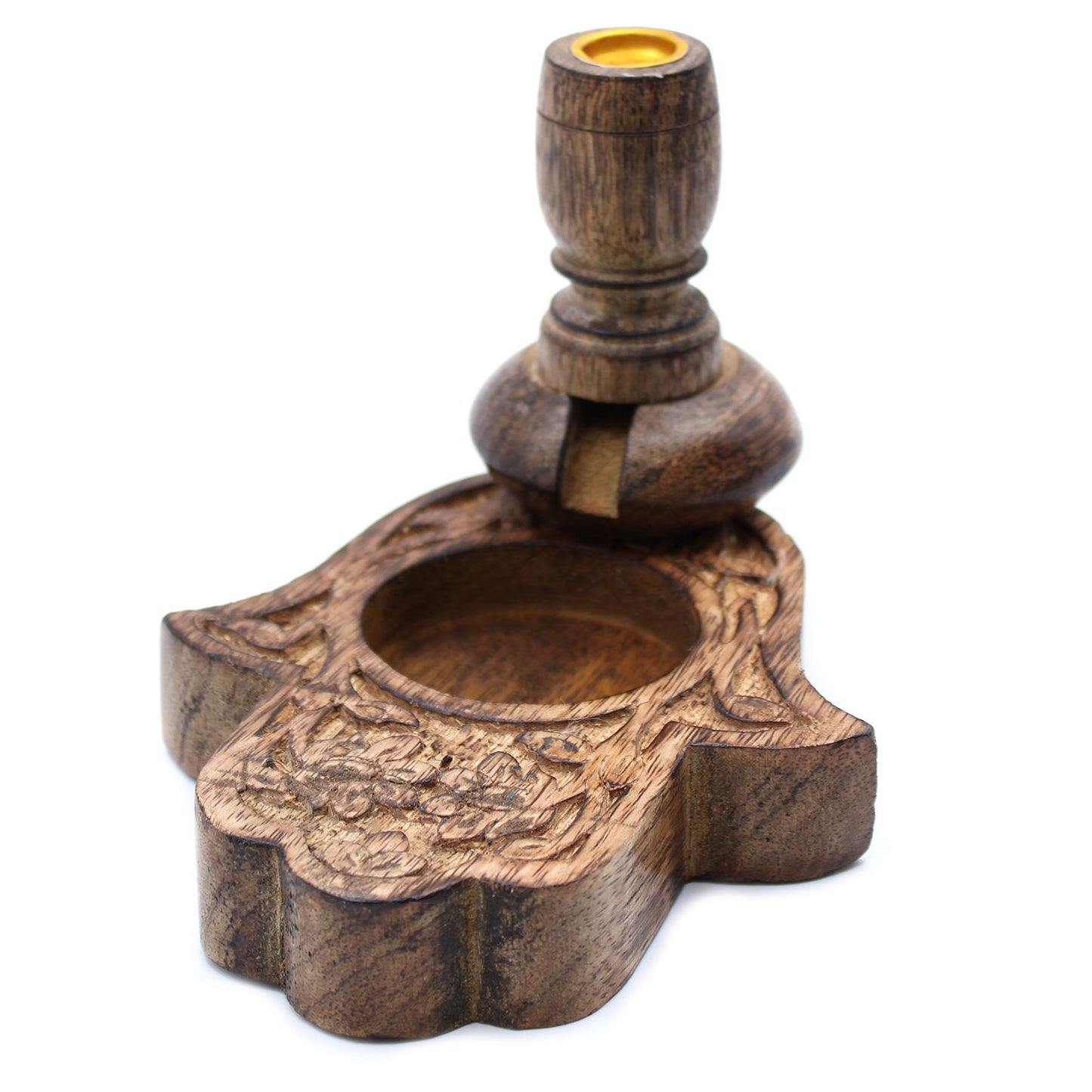 Mango Wood Small Hamsa Backflow Burner