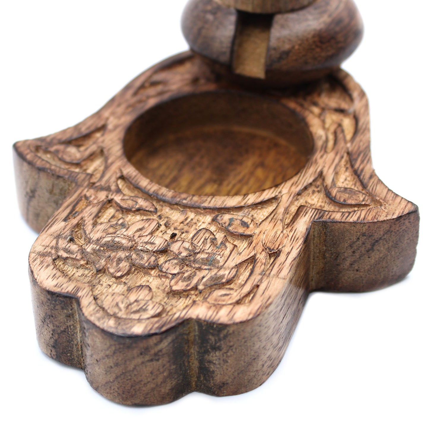 Mango Wood Small Hamsa Backflow Burner