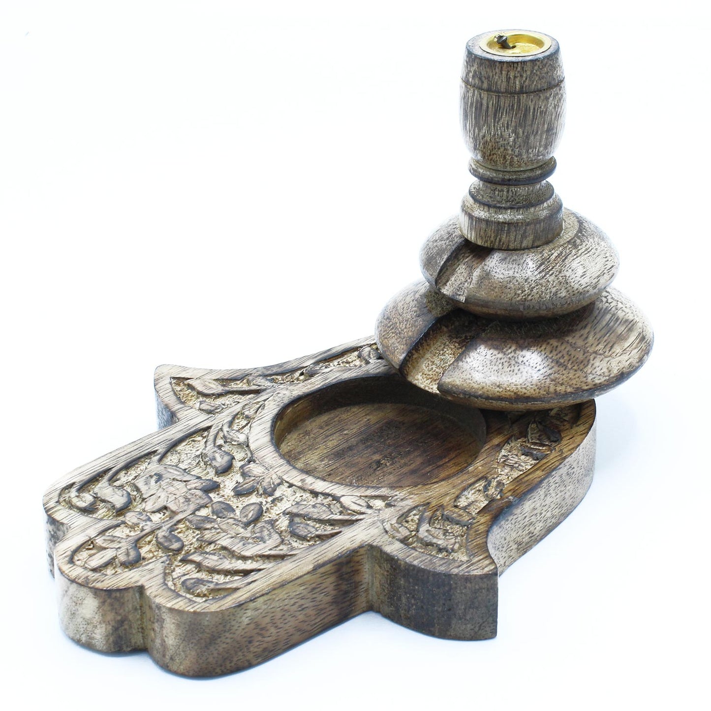 Mango Wood Medium Size Hamsa Backflow Burner